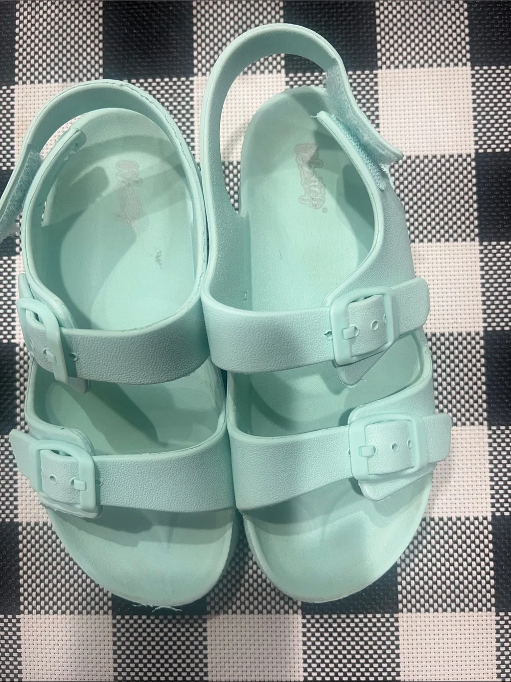 Nike Kids Pink Slide Sandals and Mint Green Buckle Sandals Set
